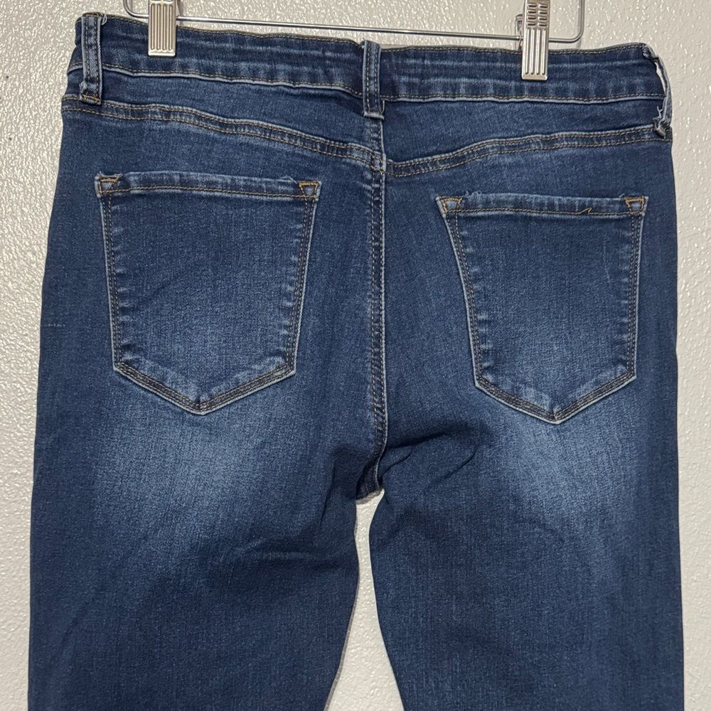 Kancan Maria High Rise Ankle Skinny Jeans Dark Wash Indigo Blue Stretch Denim 11 - Picture 7 of 10